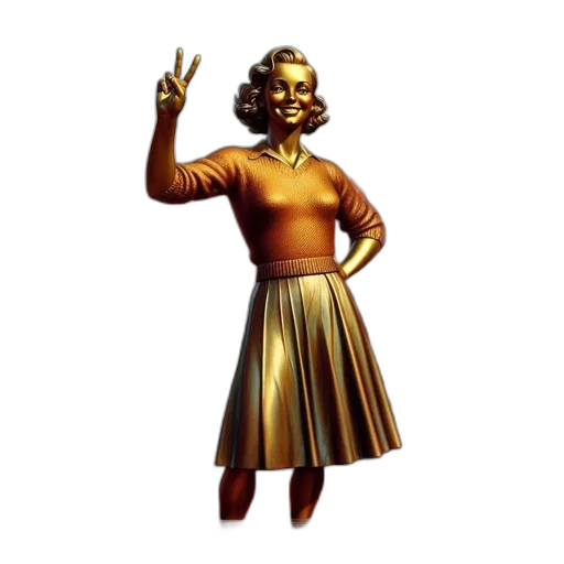 dress, staff, jewelry, 3d render transparent PNG cut-out