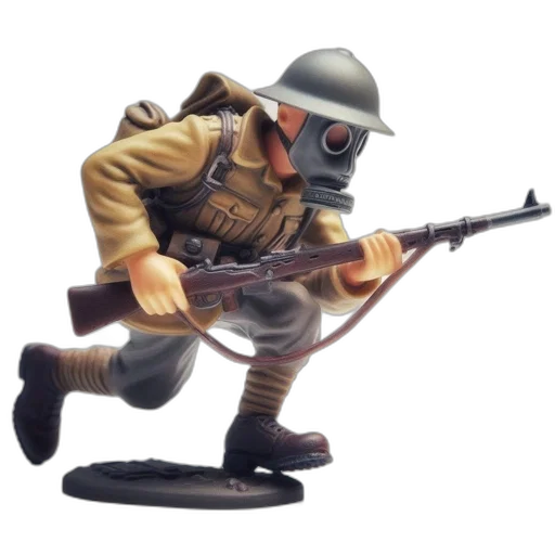 weapon, jacket, staff, hat transparent PNG cut-out