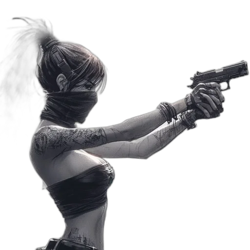 weapon, mask, staff, cyberpunk transparent PNG cut-out