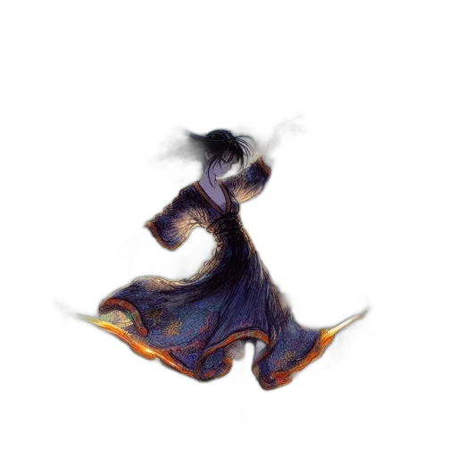 dress, staff, mask, dragon transparent PNG cut-out
