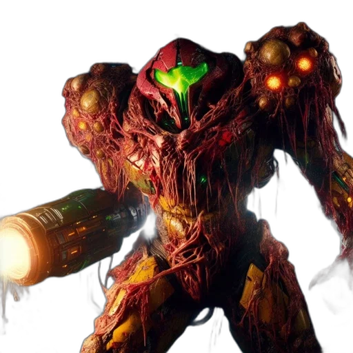 robot, creature, weapon, staff transparent PNG cut-out
