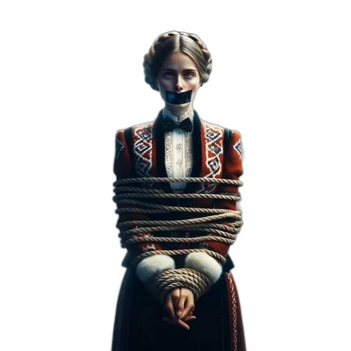 dress, jacket, staff, face transparent PNG cut-out