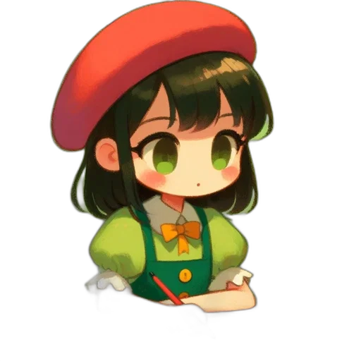 hat, staff, face, creature transparent PNG cut-out