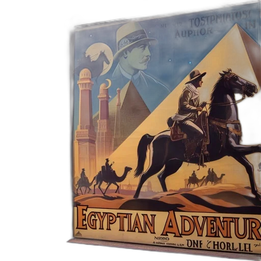 vintage, poster, promotes, egyptian transparent PNG cut-out