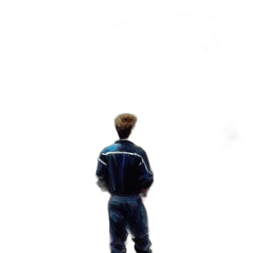 jacket, robot, staff, creature transparent PNG cut-out