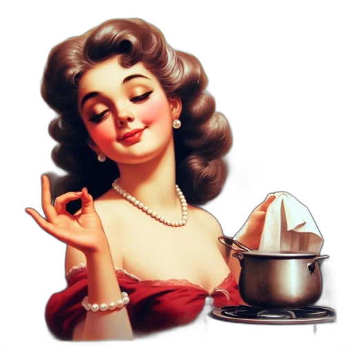 food, portrait, 1940s-era, woman transparent PNG cut-out