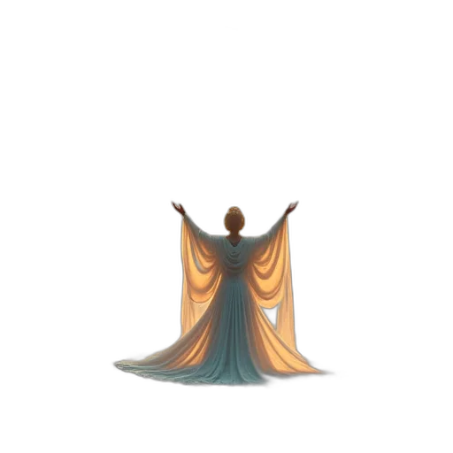 dress, crown, umbrella, staff transparent PNG cut-out