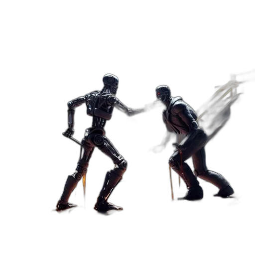 robot, concept art, 3d render, cyberpunk transparent PNG cut-out