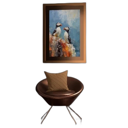 furniture, hat, oil painting, photorealistic transparent PNG cut-out