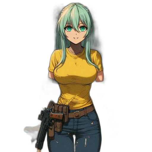 weapon, staff, robot, anime transparent PNG cut-out