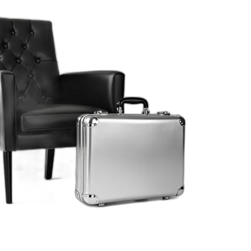 furniture, 3d render, silver, briefcase transparent PNG cut-out