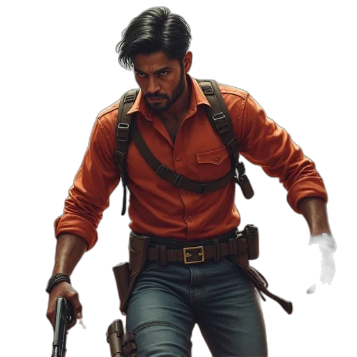 jacket, staff, weapon, concept art transparent PNG cut-out