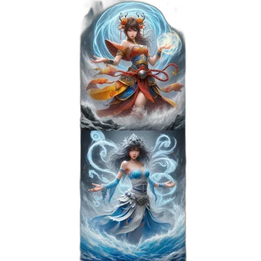 fantasy art, concept art, oil painting, underwater transparent PNG cut-out