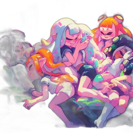 watercolor, concept art, vaporwave, fantasy art transparent PNG cut-out