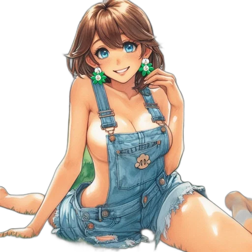 dress, jewelry, anime, photorealistic transparent PNG cut-out
