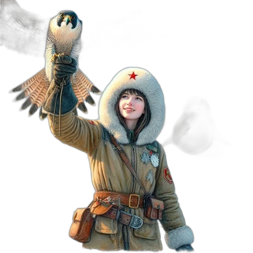 jacket, staff, weapon, animal transparent PNG cut-out