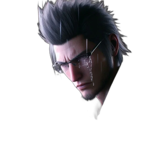 face, staff, jacket, weapon transparent PNG cut-out