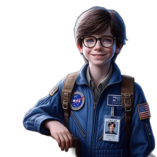 jacket, staff, face, robot transparent PNG cut-out