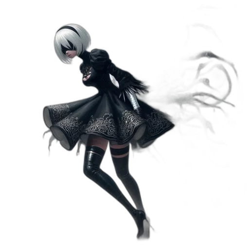 dress, mask, staff, creature transparent PNG cut-out