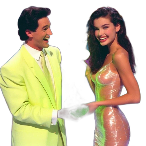 dress, jacket, vaporwave, concept art transparent PNG cut-out