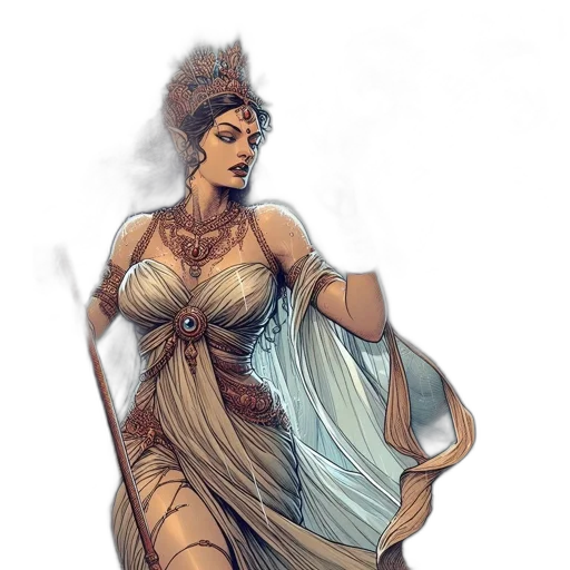 dress, fantasy art, concept art, comic book art transparent PNG cut-out