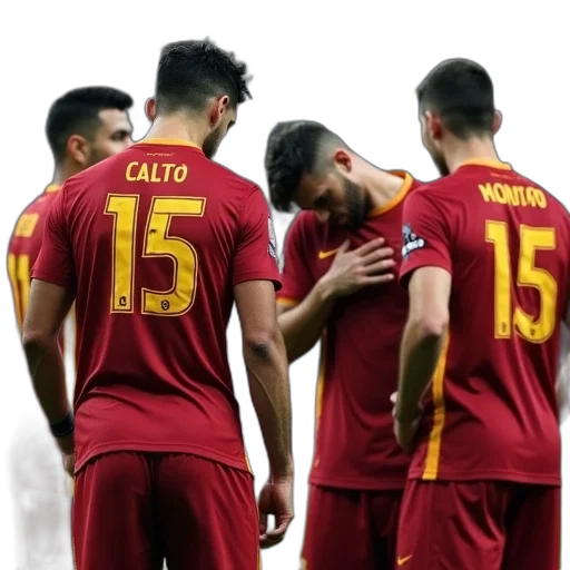 roma, players, react, their transparent PNG cut-out