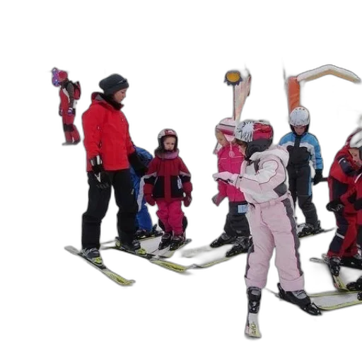 staff, snow, group, children transparent PNG cut-out