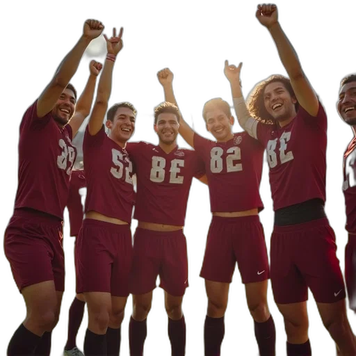 football, team, celebrating, their transparent PNG cut-out