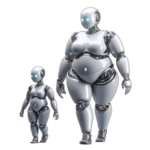 robot, concept art, 3d render, cyberpunk transparent PNG cut-out