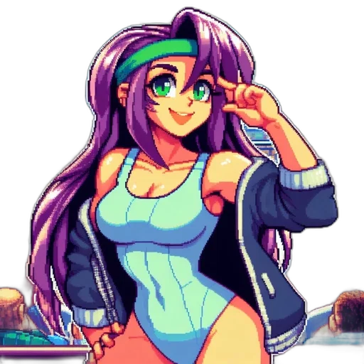 jacket, robot, pixel art, vaporwave transparent PNG cut-out