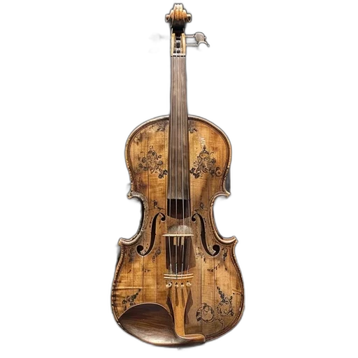 beautifully, crafted, violin, intricate transparent PNG cut-out