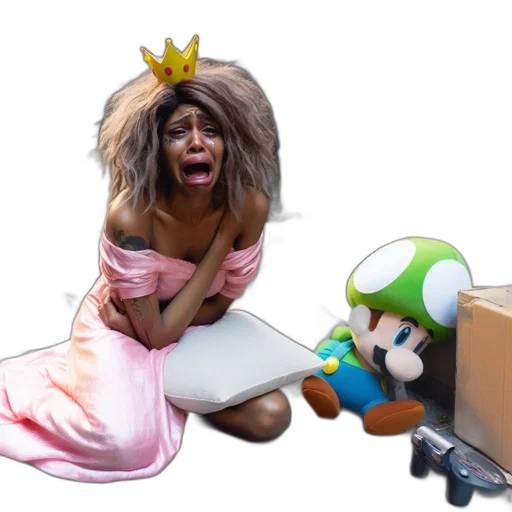 crown, dress, concept art, alleyway transparent PNG cut-out
