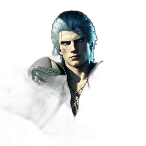 face, sword, weapon, jacket transparent PNG cut-out