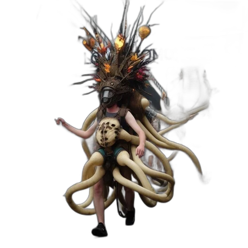 staff, creature, hair, mask transparent PNG cut-out