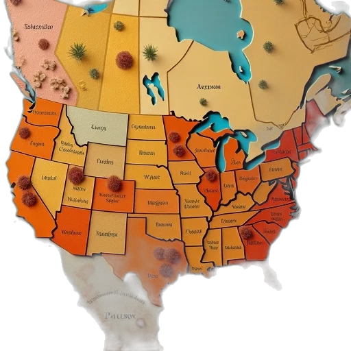 earth tones, golden, usa, map transparent PNG cut-out