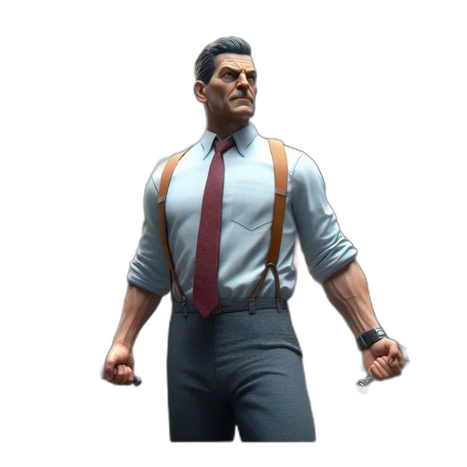 jacket, staff, face, weapon transparent PNG cut-out