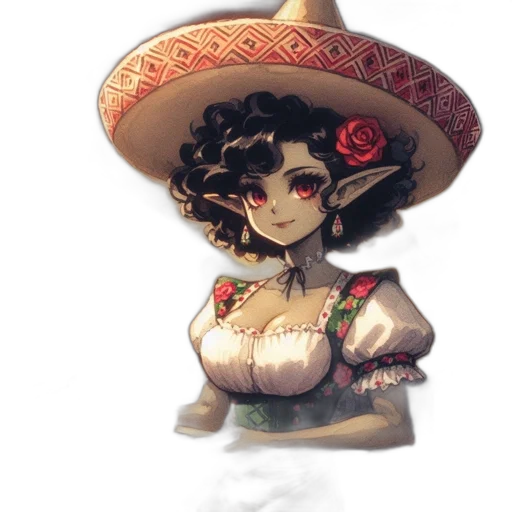 hat, dress, staff, mask transparent PNG cut-out