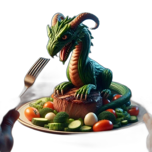 dragon, food, creature, animal transparent PNG cut-out