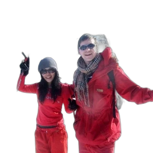 jacket, staff, snow, red transparent PNG cut-out
