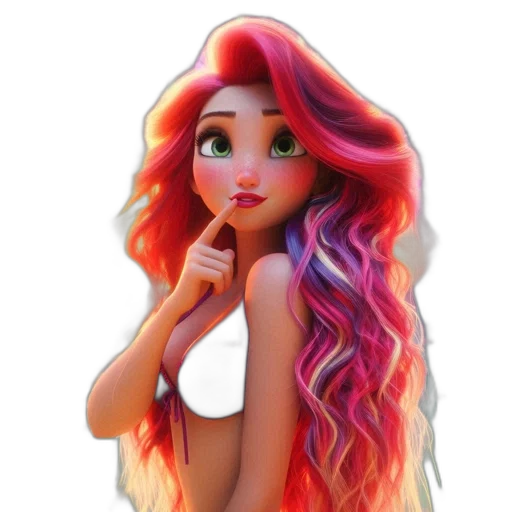 hair, dress, cartoon, fantasy art transparent PNG cut-out