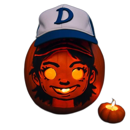 carved, pumpkin, interior, lit transparent PNG cut-out