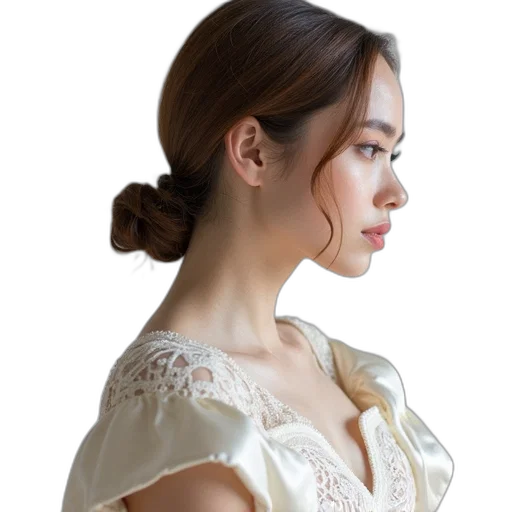 dress, jewelry, face, hair transparent PNG cut-out