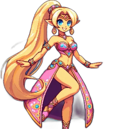 dress, staff, pixel art, fantasy art transparent PNG cut-out