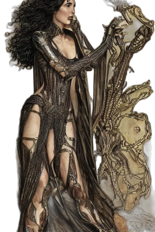 dress, staff, mask, jewelry transparent PNG cut-out