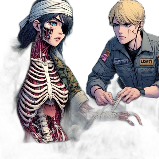 jacket, weapon, comic book art, concept art transparent PNG cut-out