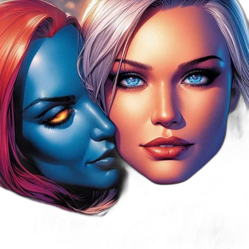 face, mask, comic book art, concept art transparent PNG cut-out