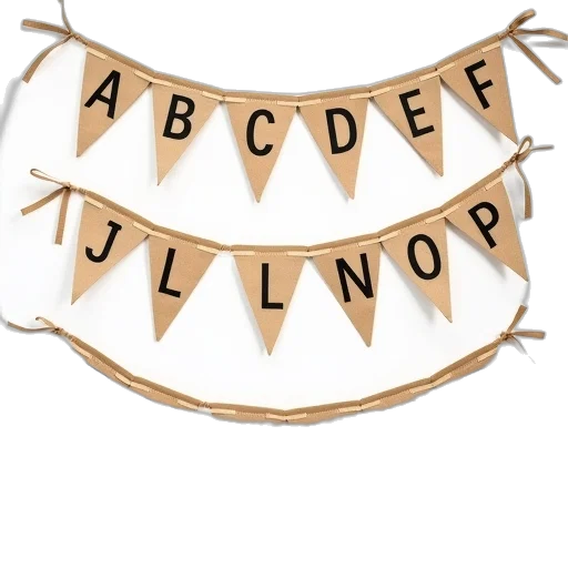 earth tones, alphabet, pennant, banner transparent PNG cut-out