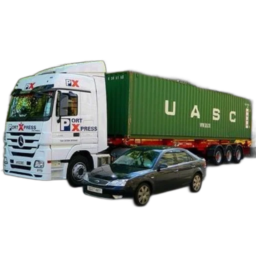car, photorealistic, portxpress, truck transparent PNG cut-out