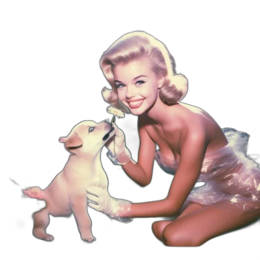 animal, dress, cartoon, vaporwave transparent PNG cut-out