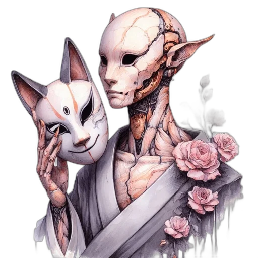 mask, face, creature, dragon transparent PNG cut-out